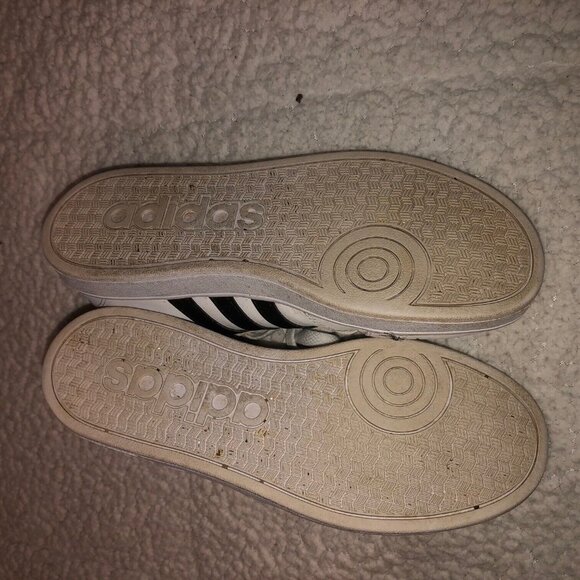 Adidas Neo Baseline K Casual Shoes AW4299 White 3 Stripe Sneakers Youth Sz 5 - Picture 8 of 8